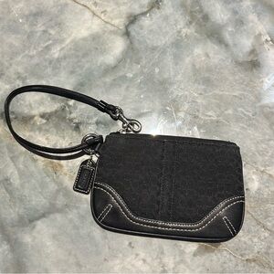 Coach Black Wristlet with Silver Accents